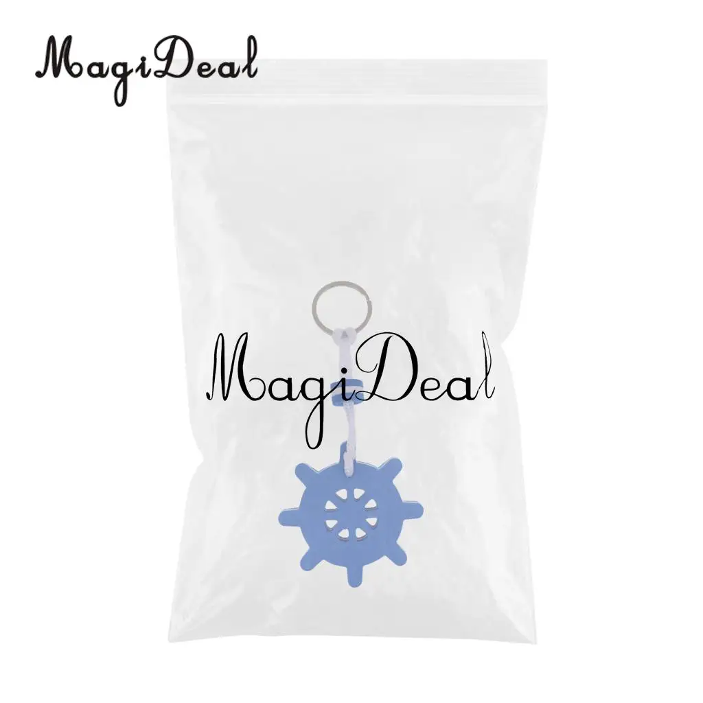 MagiDeal Top Quality 1Pc EVA Yachting Boating Floating Key Chain Key Ring Keyring Rowing Boat Accessory - Ships Rudder Blue 70mm