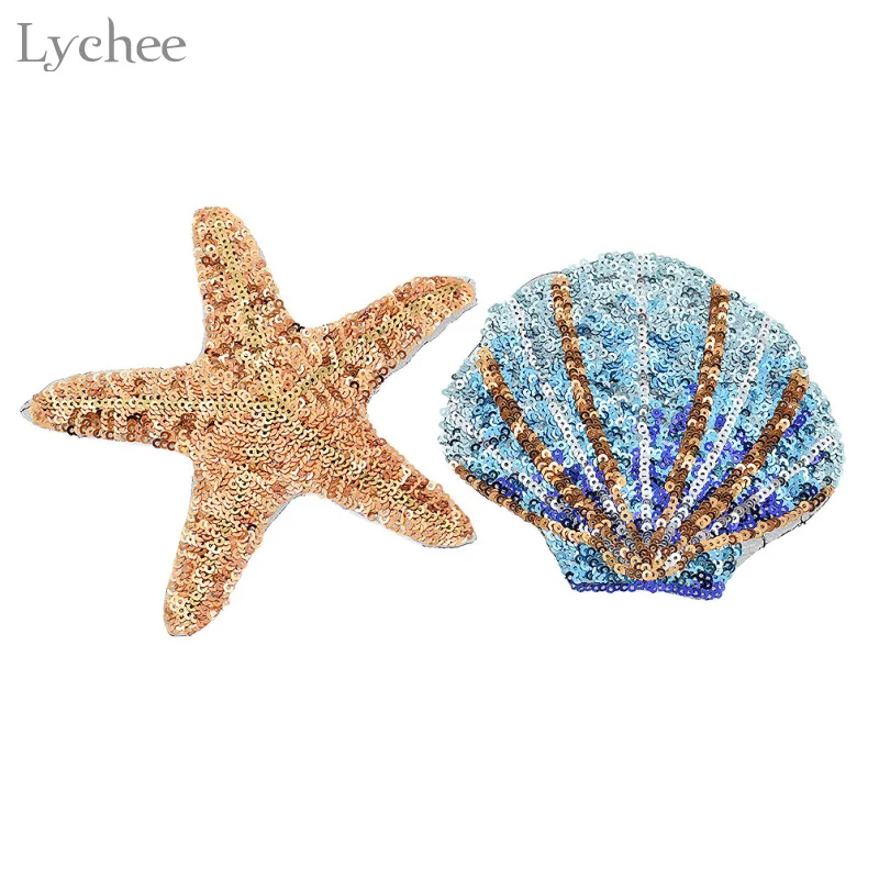 Нашивки Lychee Life с ракушками морской звезды для шитья одежды сделай сам аппликации