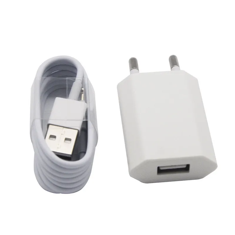 

USB Travel Home AC EU Plug Wall charger Adapter for Apple iPhone X XS MAX XR SE 5S 6S 6 7 8 Plus Phone Charger & 8pin usb cable