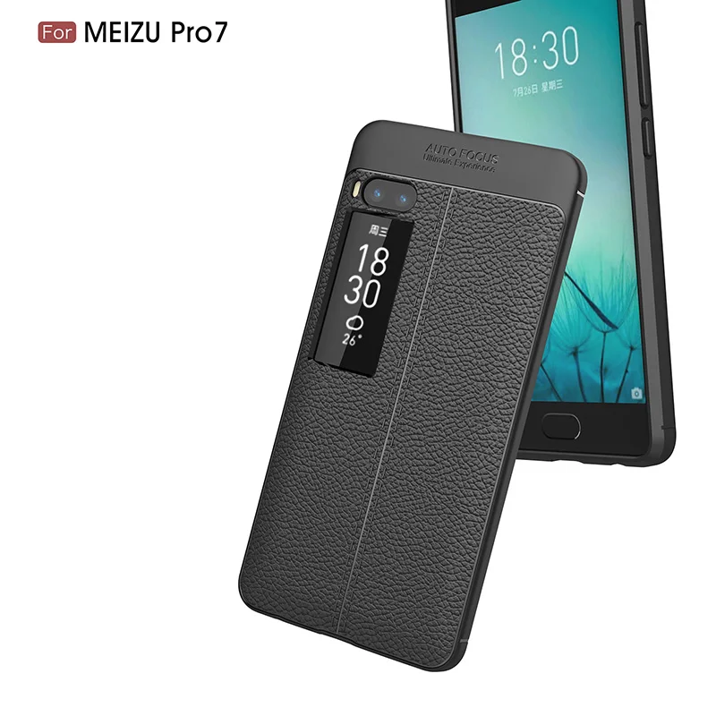 Litchi leather silicone case Meizu Pro 7 (6)