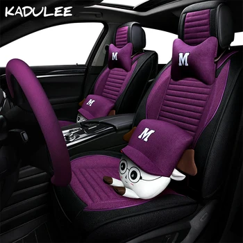 

KADULEE flax auto car seat covers For lada granta priora kalina largus xray for lada 2114 renault logan car accessories styling