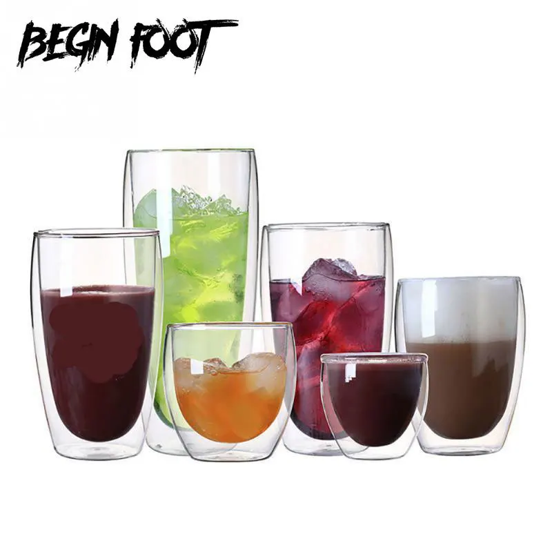 

Creative Denmark Bodum Double Walled Coffee Tea Milk Water Glass Cups Glasses Juice Mug Cocktail 1pc 80/250/350/450ml Wholesale