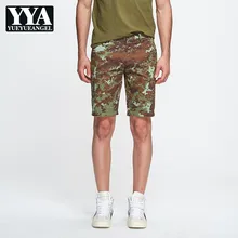 Высокое качество Новые летние брендовые Модный комплект одежды камуфляжного цвета с принтом, мужские шорты для занятия спортом, бега, прямое длины до колена Повседневное уличная Bermuda Masculina