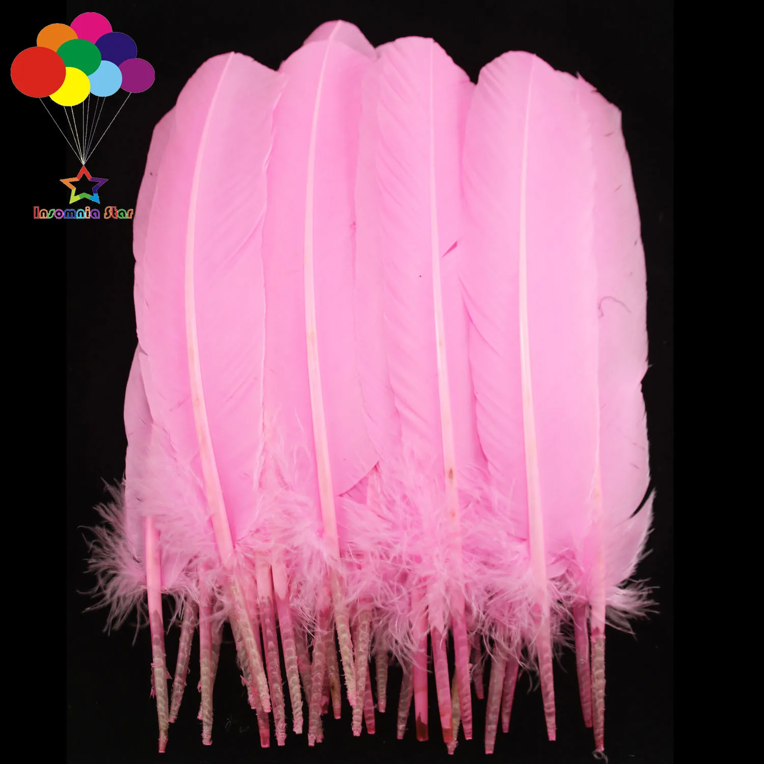 

10-100pcs/lot Pure Pink Color 10-12inch Goose Plumes Turkey Pointers Quill Large Feathers for Fashion Decorations