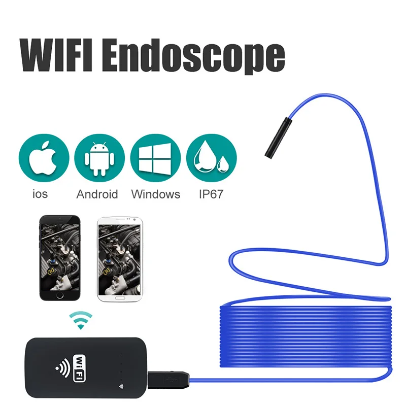 

Wifi Semi-rigid Endoscope Camera 720P Inspection Camera Snake Camera for Android and iOS Smartphone iPhone, Samsung iPad, Tablet