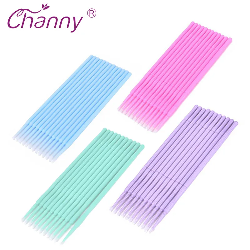 

Channy 100pcs/lot Micro Brush Eye Lash Glue Brushes Eyelashes Extension Lint Disposable Applicators Sticks Makeup Tools