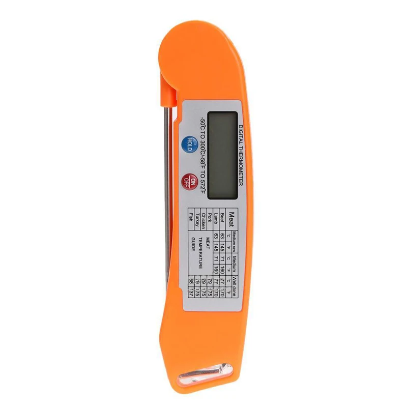 Foldable Food Thermometer Programmed Digital Kitchen Food Cooking BBQ Meat Fork Barbecue Probe Type Temperature Gauge