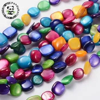 

Erose Freshwater Shell Beads Strands, Dyed, Chip, Mixed Color, 7~14x6~10mm, Hole: 1mm; about 80pcs/strand, 34"