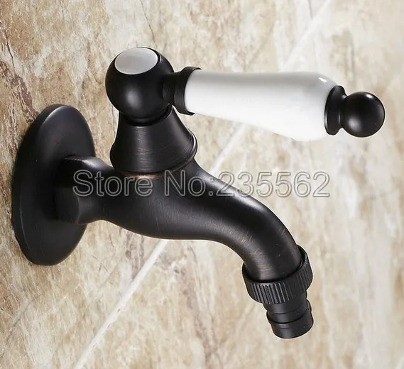 Black Oil Rubbed Brass Single Ceramic Handle washer faucet wall mounted