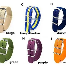 1000 шт./лот Высокое качество 24 мм нейлон Смотреть полоса НАТО водонепроницаемый ремешок wachband-10 цвета доступны- 3143