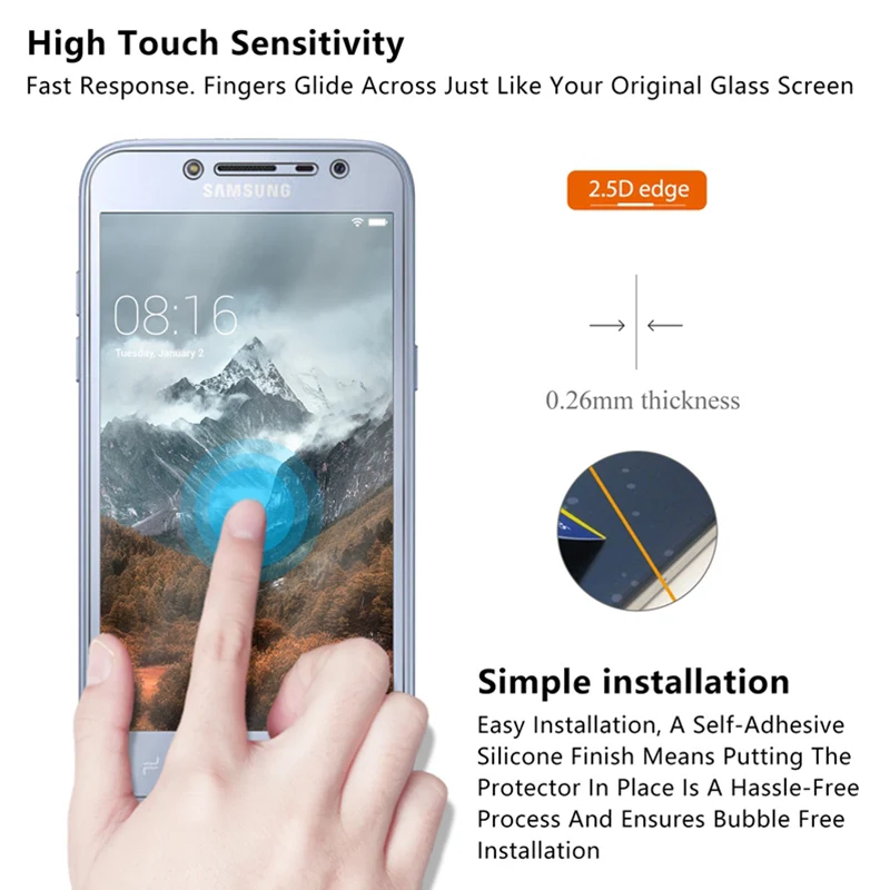 Защита экрана для samsung Galaxy J1 Nxt J2 Pro J1 Mini J4 J6 9H HD закаленное стекло для samsung J1 Ace Стекло для телефона