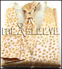 new cheap men’s waistcoat for party/wedding(vest+ascot tie+handkerchief+cufflinks)