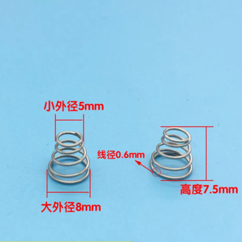 

Tapered Coil Spring 0.6 Wire Diameter 5mm Small OD 8mm Big OD Batteries Spring