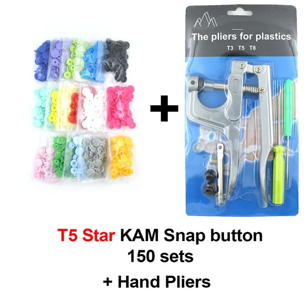KAM круглая звезда кнопки в форме сердца U форма крепежа оснастки плоскогубцы для T5 T3 пластиковые кнопки металла пресс щипцы+ 150 наборов кнопок - Цвет: T5 Star Tool