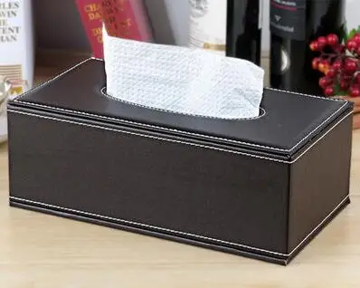 Из искусственной кожи салфетница бумажная салфетка с квадратной картиной домашний домашняя декоративная ткань коробка чехлы на коробки для салфеток PZJH010 - Цвет: brown   L