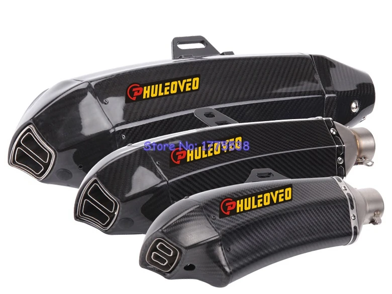 PHULEOVEO ID51mm Carbon Fiber Cobra Universal Motorcycle Exhaust Pipe