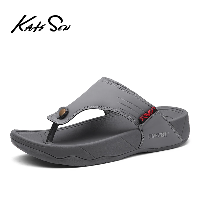 

KATESEN new summer men's flip-flops high quality beach sandals non-slip men's slippers zapatos de hombre men's casual shoes