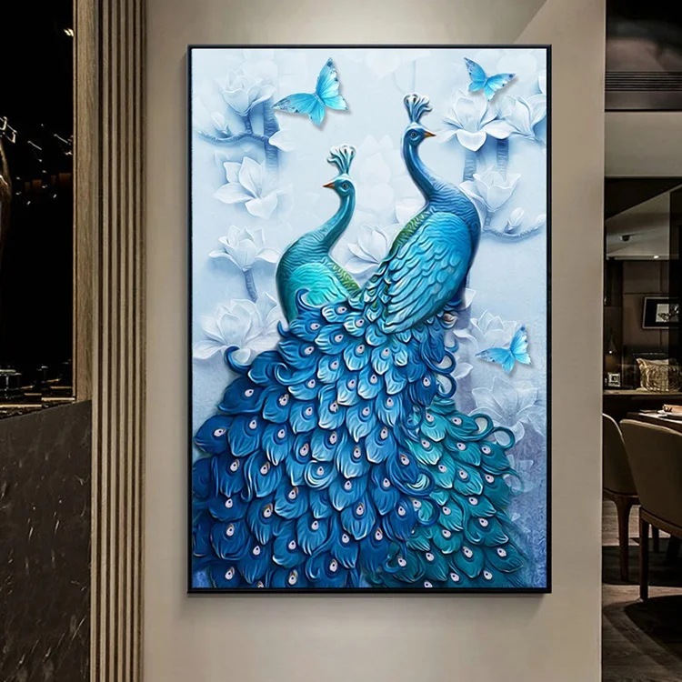 Fezrgea Алмазная вышивка с павлином перо животных 5D DIY Алмазная картина вышивка крестиком полный квадратный домашний декор холст живопись