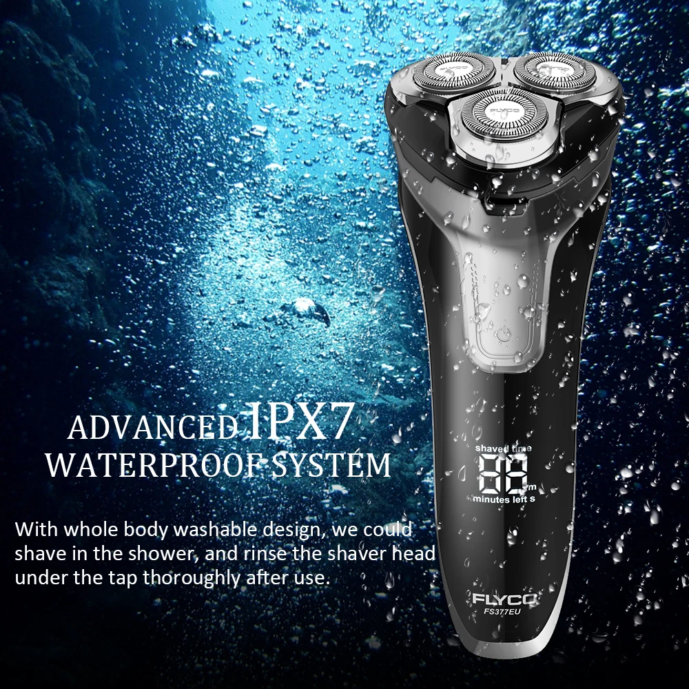 FLYCO 3D Elektro Drehend Shaver Pop-Up MäNner Trockenrasierer Wet/&Dry Nass-Und