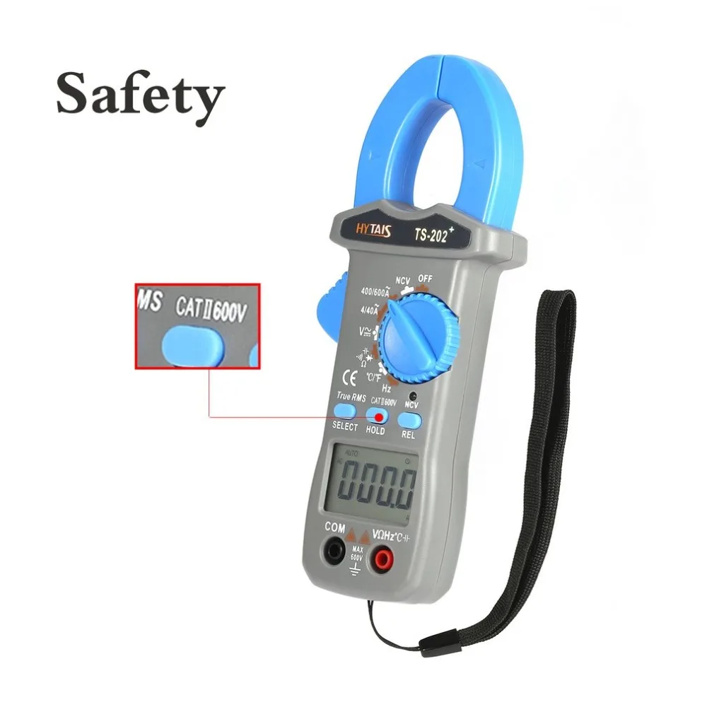 Medidor de Braçadeira Hytais Digital Verdadeiro Multímetro ac dc Freqüência Ncv Resistor Capacitor Diodo Temperatura Tester Braçadeira Medidor Ts202 Rms Mod. 165328