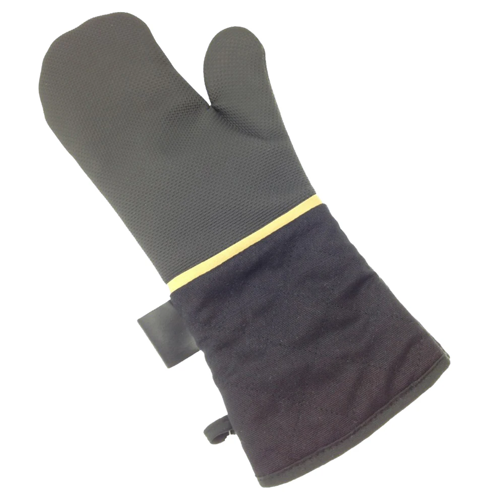 Gray Protection Silicon Gloves Heat Resistant Oven Mitt Rubber Long