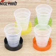 NICEYARD портативная чашка для питья воды, чая, Пластиковая Складная чашка, выдвижные Телескопические Складные стаканы для спорта на открытом воздухе и путешествий