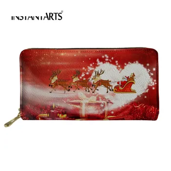

2018 Xas Party Women's Purse Christmas Elk Prints Luxury Wallet Woman Card Holder Casual Multifunction Storage Bags Murse Sumka