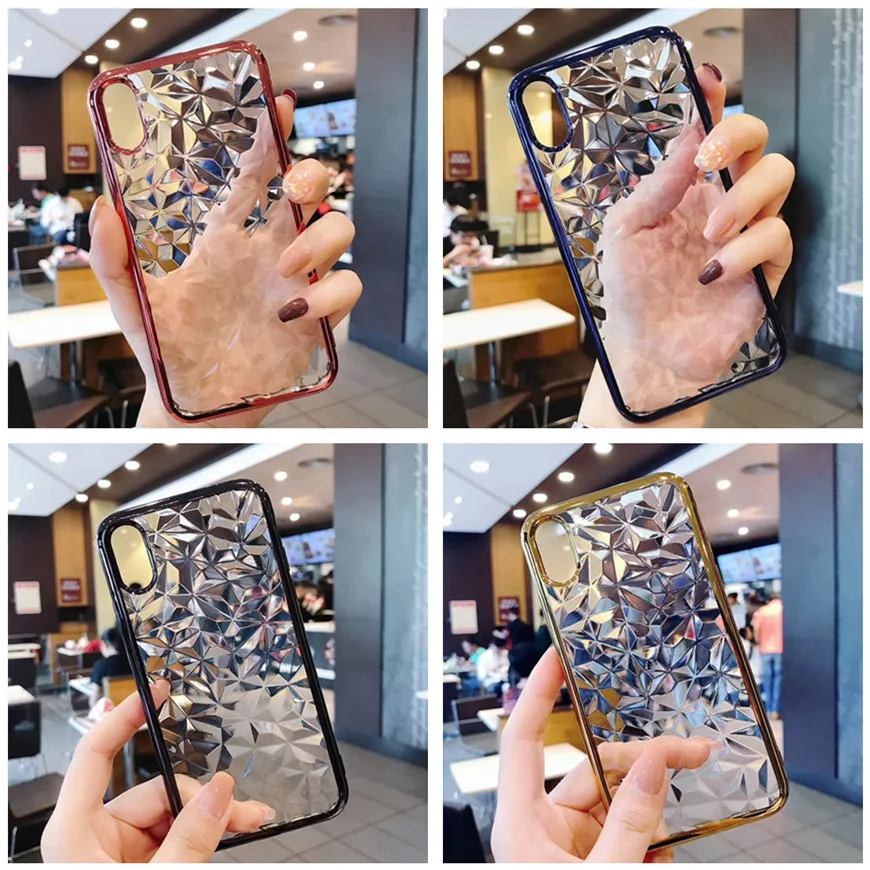 

Crystal jelly Soft Silicone Phone Case For iPhone XS Max Clear Plating TPU Cover For iPhone XR 6.1 inch X S Max coque Case