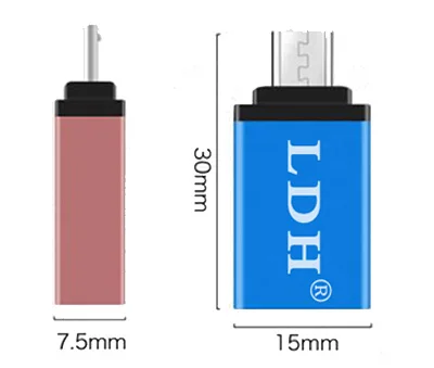 LDH V8 микро USB 2,0 к USB OTG адаптер конвертер для мобильных телефонов