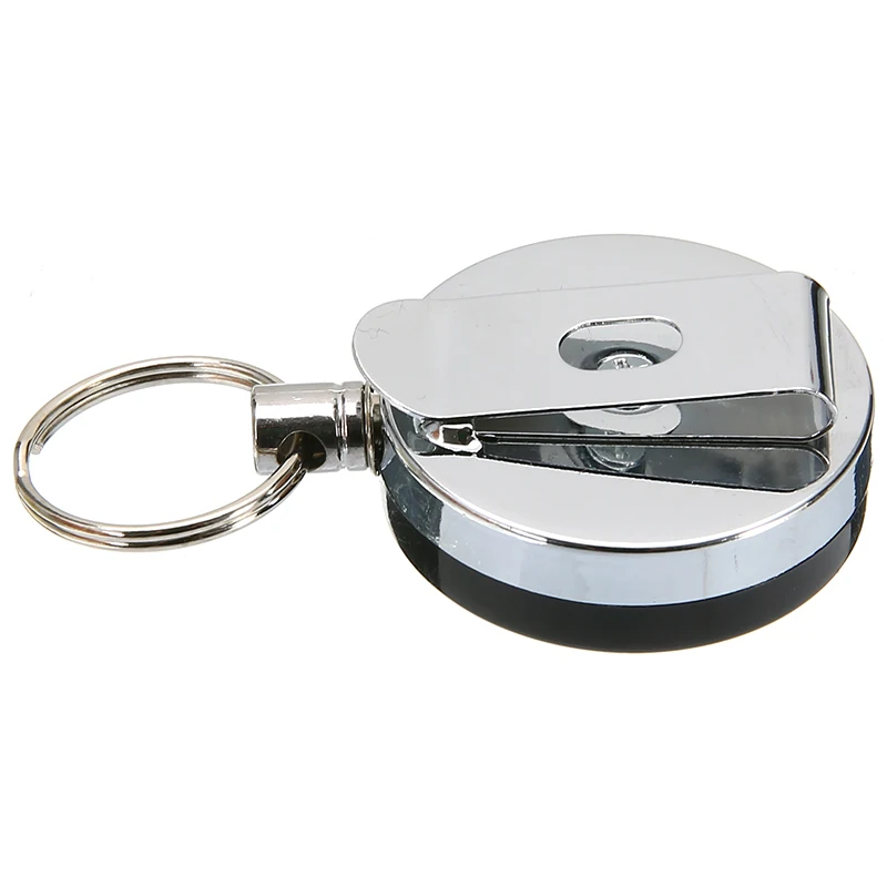 1pc Portable Outdoor Safety Key Chain Classic Retractable Recoil Belt Clip Rope Keyring Fashion Jewelry Accessories Shellhard