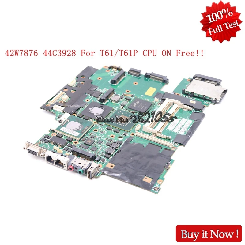 

NOKOTION 42W7876 44C3928 Main Board For Lenovo thinkpad T61 T61P 965PM Laptop Motherboard DDR2 15.4 Inch 128MB with Free CPU