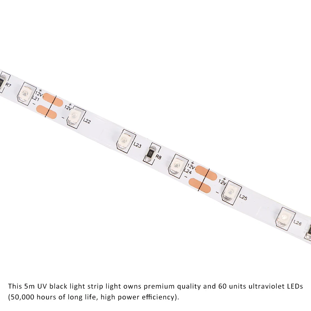 DC12V 5050 SMD Фиолетовый УФ 395-405nm гибкая светодиодная лента черный светильник водонепроницаемая лента лампа для свадьбы, праздника, вечеринки