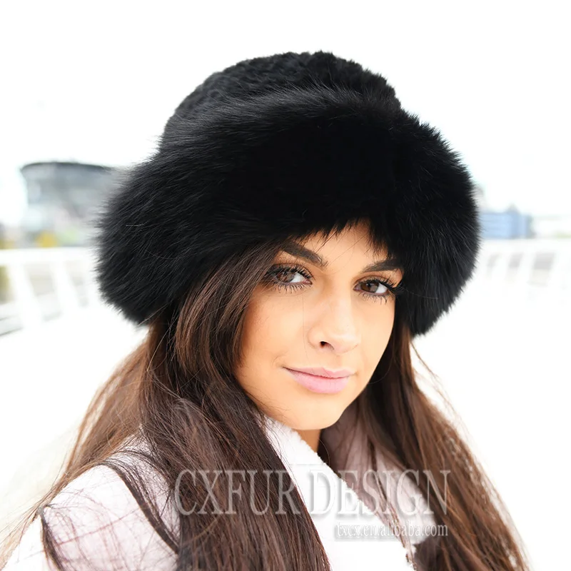 

CX-C-209B Knit Fashion Women Genuine Mink Fur Ladies Winter Hat