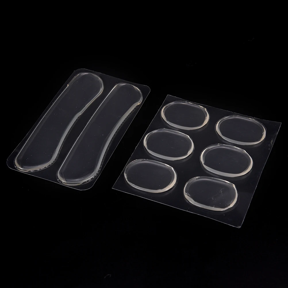 

2Styles 1Sheet Soft Cushion Pad Insole For High Heeled Shoe Clear Back Silicone Gel Heel Liner Grips
