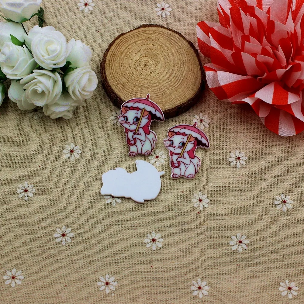 

50pcs/lot wholesale cat Kawaii Flatback Resin Cabochons, Flat back Planar Resin Cabochon Hair Bow Center/Jewelry DIY
