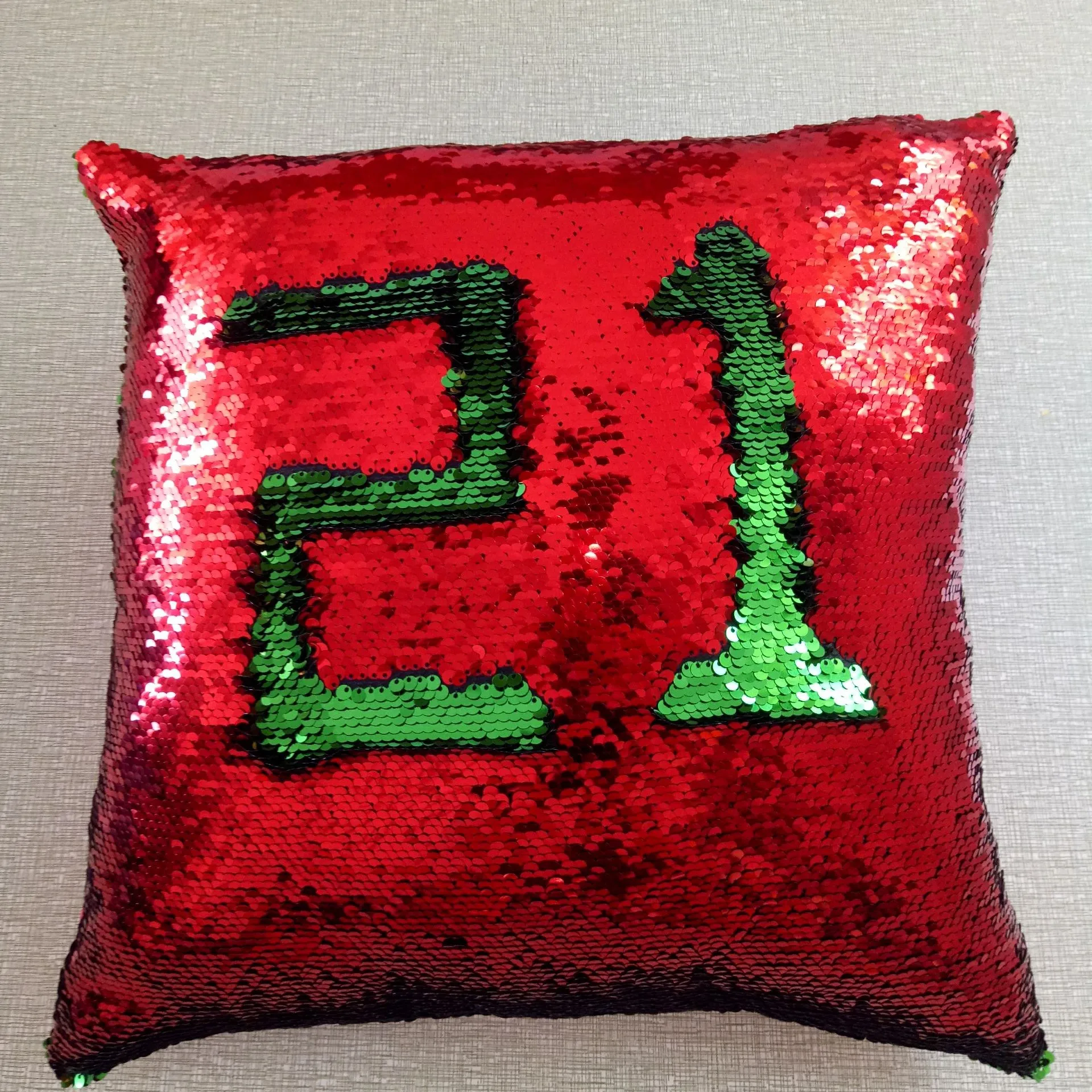 

DIY Color Change Square Glitter Number Sequin Pillow Case Cover Embroidered Magic Reversible Mermaid Modern Cushion Cover