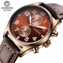 2016 OCHSTIN Hommes Montres Top Marque De Luxe CHRONOGRAPHE Armée Horloge Homme Militaire Sport Montres Hommes Bracelet À Quartz Montre Mâle