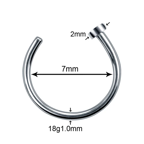 1 шт. G23 титановый пирсинг Nariz 20 г кольцо для носа C клипсой для пирсинга губ Бурун кольцо для носа пирсинг носа шпилька ноздри пирсинг - Окраска металла: T0614