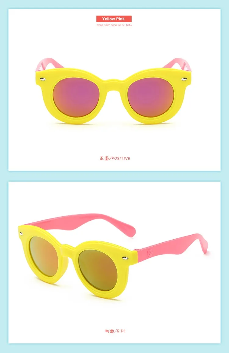 Лаура Фея Модные Стиль Цвет Блок детей солнцезащитные очки для женщин круглый форма объектив дизайн широкая оправа Защита от солнца очк
