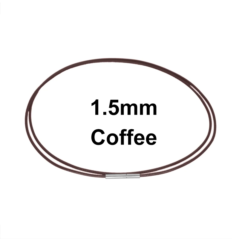 Ожерелье, шнур, веревка, кружевная цепочка с вращающейся пряжкой для diy, ожерелье, браслет в черном, красном, кофейном цвете, ювелирное изделие - Цвет: Coffee - 1.5mm