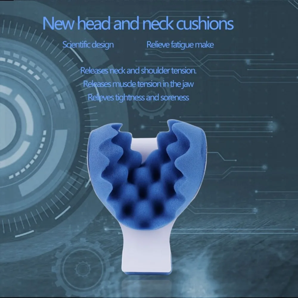 Neck Support Tension Reliever Neck Shoulder Relaxer Blue Sponge Releases Muscle Tension Relieves Tightness Soreness Theraputic