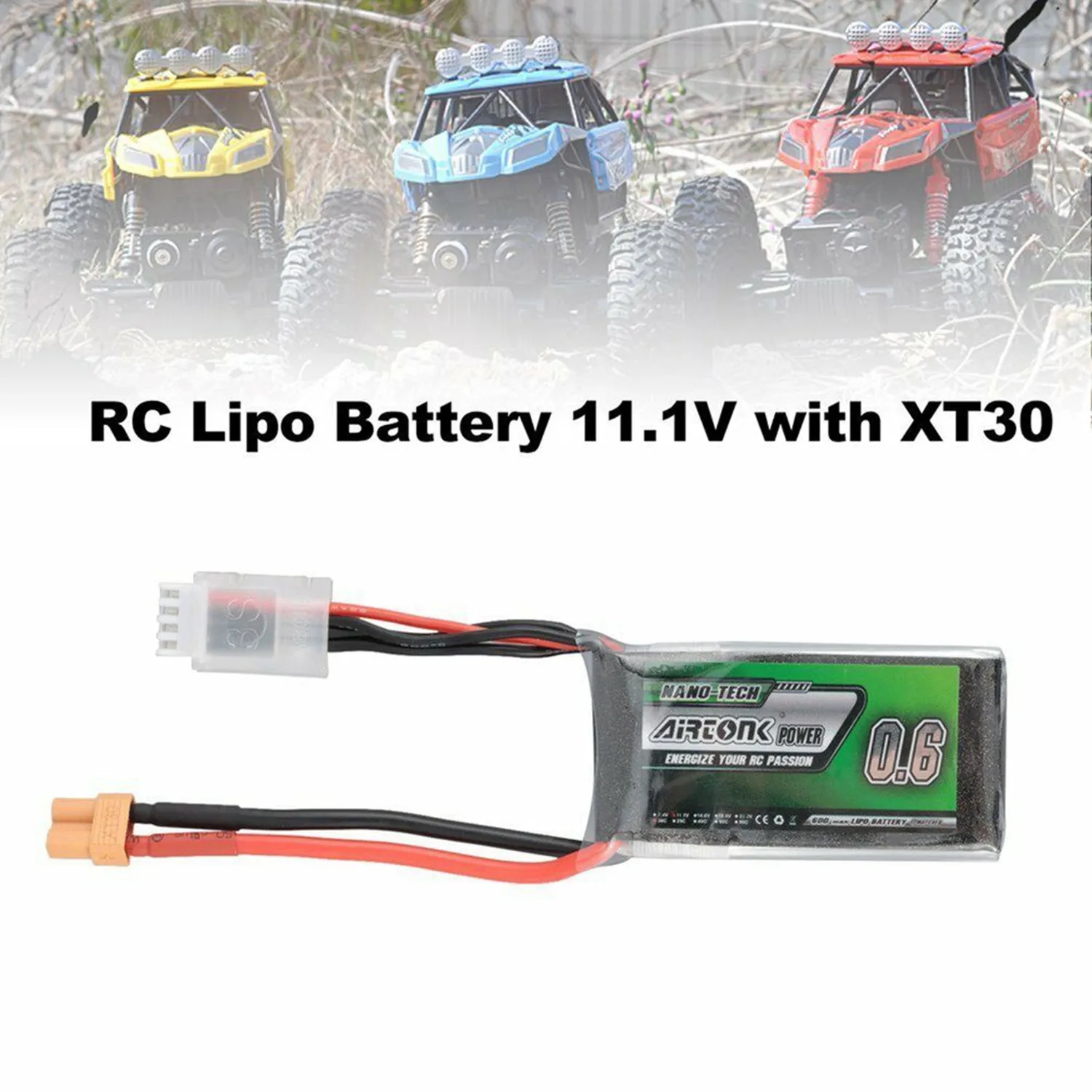 Airtonk 11,1 V 600Mah 30C 3S 1P Lipo батарея Xt30 разъем для радиоуправляемого дрона автомобиля