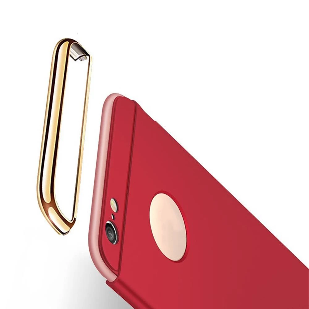 Для iPhone 6 7 8 чехол накладка защитный 3 в 1 Роскошная плакированная Модный КРЫШКА