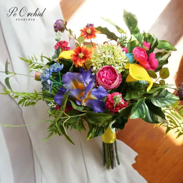 Peorchid Summer Fall Flower Bouquet Wedding Bridal Bouquets