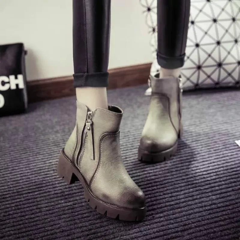 

High quality shoes woman boots fashion thick heel female Knight Martin boots shoes zapatos botas mujer ankle boots hoof heels