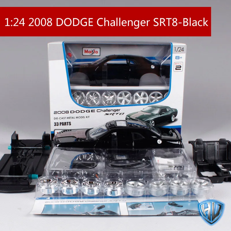 Maisto 1:24 2008 dodge challenger srt8 черный набор для сборки автомобиля модель литье под