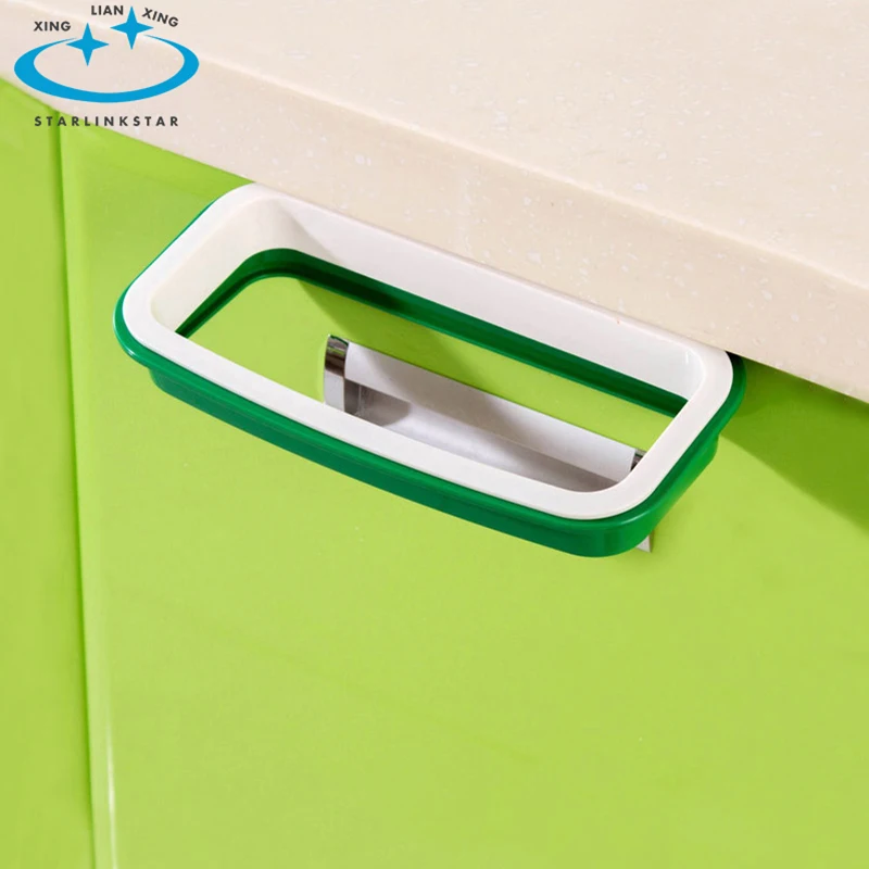 1 قطعة شنقا المطبخ دولاب الباب الخلفي نمط حامل القمامة القمامة تخزين حقائب رف