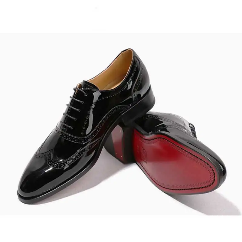 Preto Personalizado Casamento Pura De Dos Goodyear Luxo Homens Vestido Patente Couro Artesanal Black Sapatos Grimentin 75O5qWnxfz