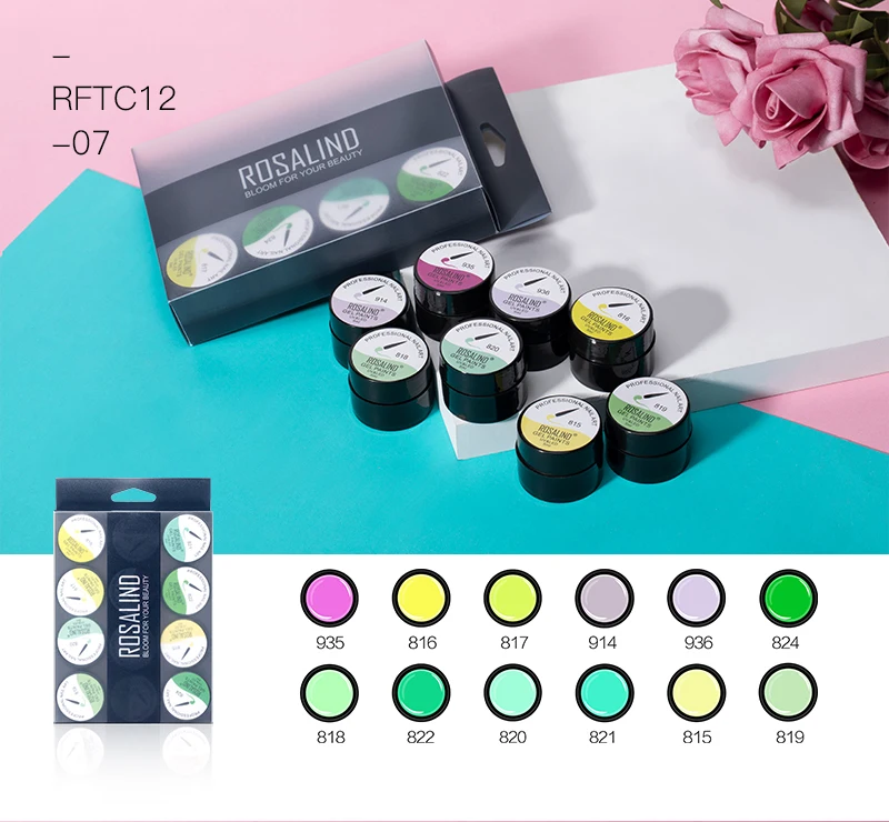 ROSALIND Gel Nail Polish Set 12PCS/Set Painting Spider Shiny Gel Manicure Set Stamping acrylic Nail Kit Varnish All For Manicure