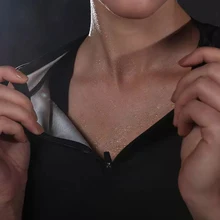 Горячая Пот Женские рубашки для иоги спортивный топ тренажер для фитнеса для похудения потери веса футболка для бега половина на молнии тренировочная спортивная одежда